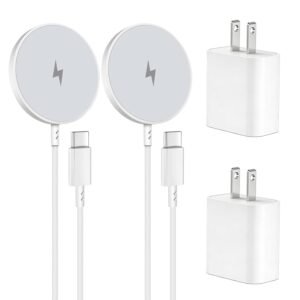 Wireless Magnetic Charger,2Pack Fast Apple Mag-Safe Charger iPhone Magnet C...