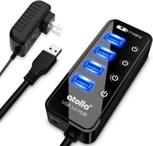 Atolla 4-Port USB 3.0 Hub with 4 Da...