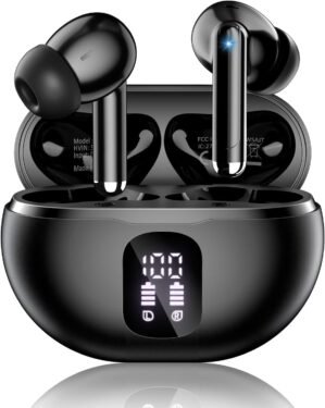 Wireless Earbuds, Bluetooth 5.4 Headphones with 50H Playback, Deep Bass Ste...