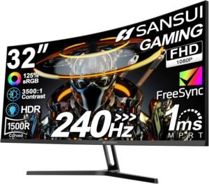 SANSUI 32 Inch Curved 240Hz Gaming ...