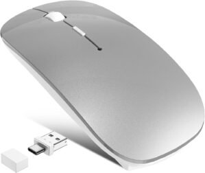 Wireless Mouse for MacBook Air iPad Pro Mac PC, Slim Bluetooth Rechargeable...
