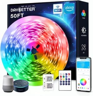 DAYBETTER Smart WiFi Led Lights, 50 FT RGB Led Strip Lights Compatible with...