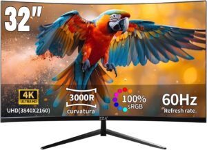 ZZA 32″ 4K Curved Gaming Moni...