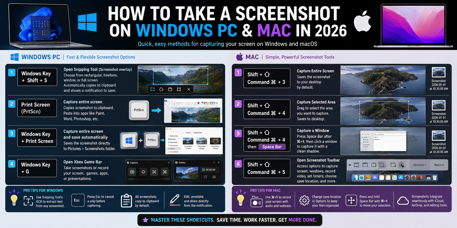 how to take a screenshot on a Windows PC or Mac