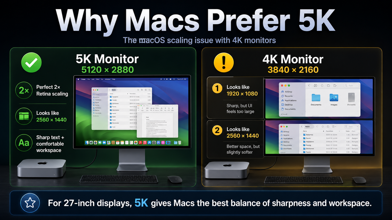 Why Macs Need 5K Monitors: The macOS 4K Scaling Problem Explained