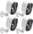 GMK Security Cameras Wireless Outdoor 4 Pack, 2K Battery Powered Cameras for Home Security, Color Night Vision, Motion Detection, 2-Way Talk, IP65 Waterproof, Remote Access, Cloud/SD Storage