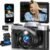 4K Digital Camera for Photography with WiFi,64MP Autofocus Vlogging Camera for YouTube,3” 180° Flip Screen Compact Travel Camera for Teens with 32GB SD Card,16X Zoom,Anti-Shake,2 Batteries(Black)